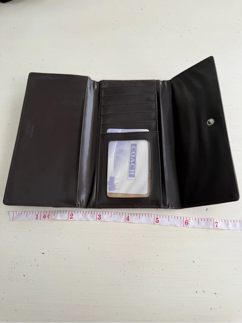 Coach Brown Signature Canvas Money Clip Wallet
